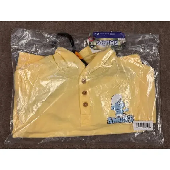 Smurfs Unisex Kids Hooded Shirt / Hoodie - Yellow  - Size 4T - NWT - In poly bag - Picture 7 of 8